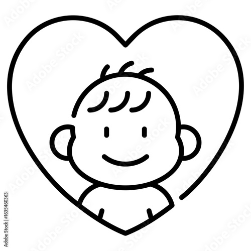 Baby Boy with Love Line Icon