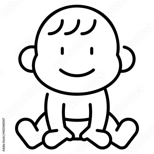 Baby Sitting Line Icon