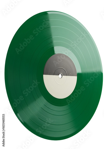Green Vinyl Record Isolated on Transparent Background Illustration