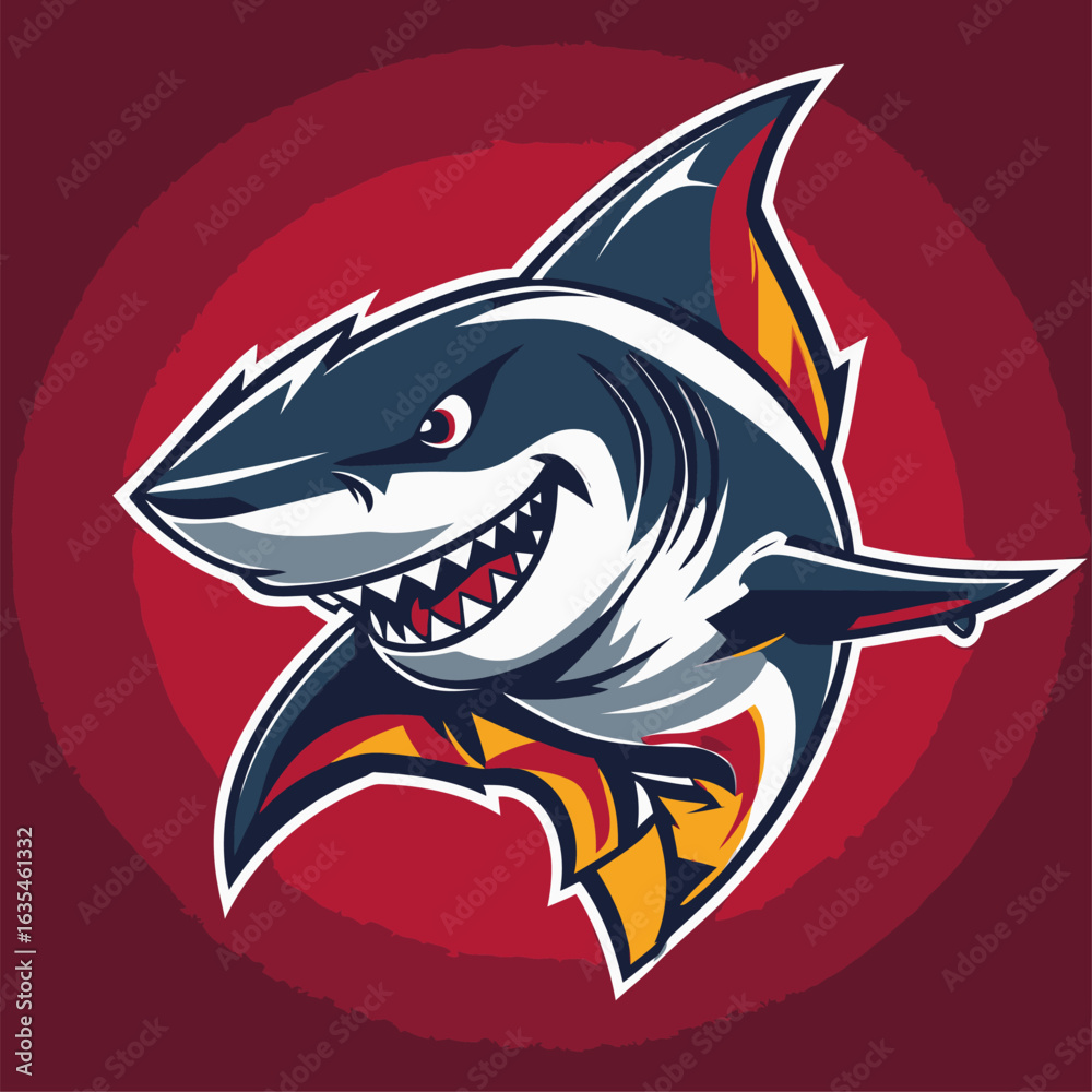 Fototapeta premium illustration of a shark as a mascot