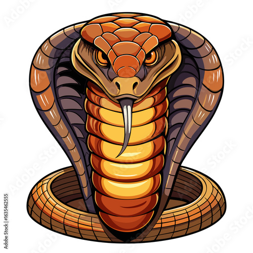 Fierce Cobra ready to strike, a symbol of power and danger with striking orange and brown scales