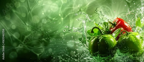 Green water glare health fresh pepper light wallpapers