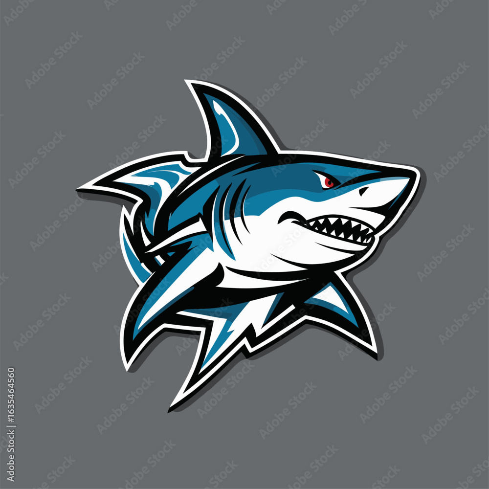 Fototapeta premium illustration of a shark as a mascot