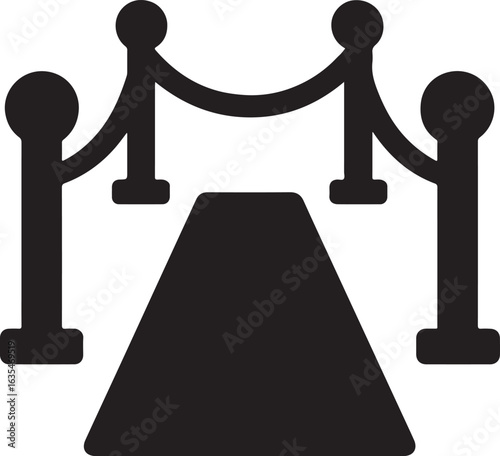 Silhouette vector of red carpet icon symbolizing glamorous event entrance, awards, and celebrity style.
