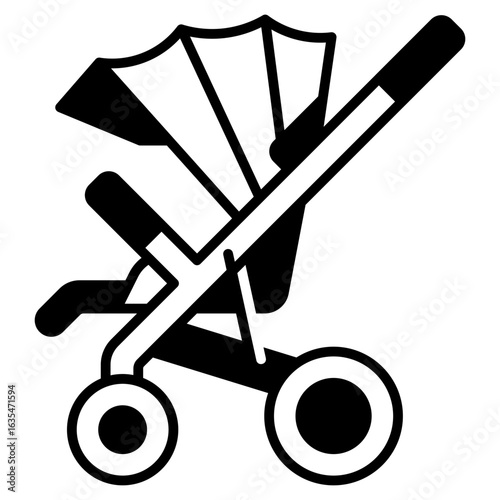 Stroller Black Fill Icon