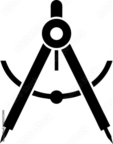 Draftsman's Compass Drawing a Perfect Circle Vector
