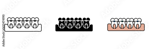 Braces icon on white background
