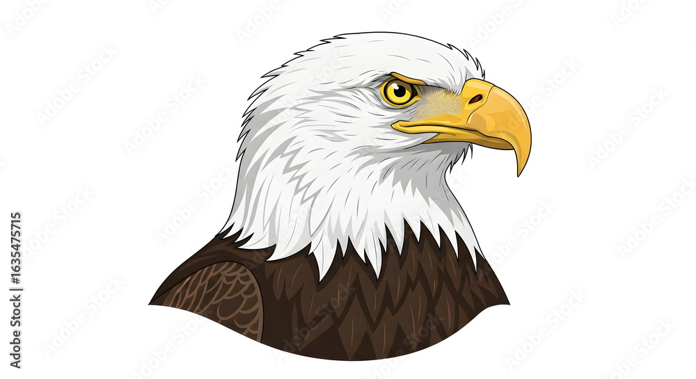 American bald eagle isolated on white background majestic bird of prey portrait American bald eagle isolated on white background majestic bird of prey portrait