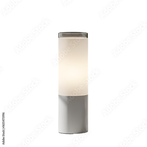 Modern White Cylinder Lamp Isolated on Transparent Background 3d Render