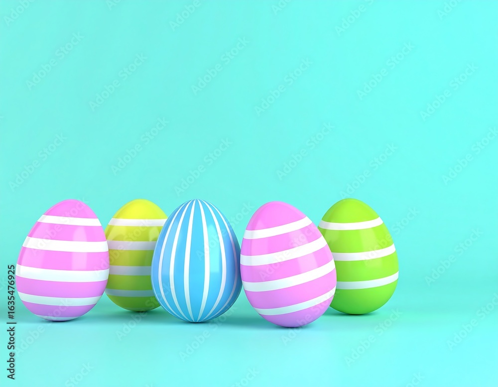 Colorful Easter eggs on a pastel background Colorful Easter eggs on a pastel background