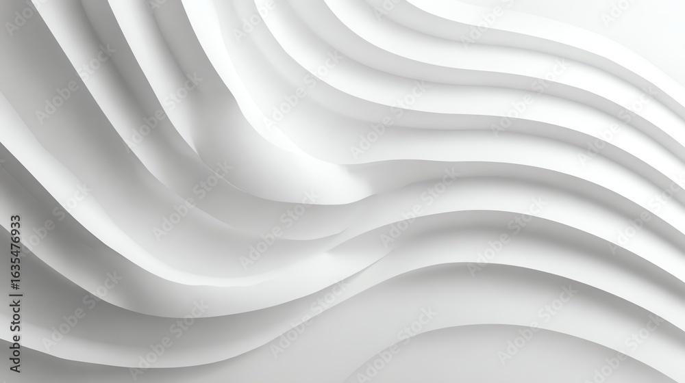 Obraz premium White layered waves creating a modern minimalist backdrop Business background.