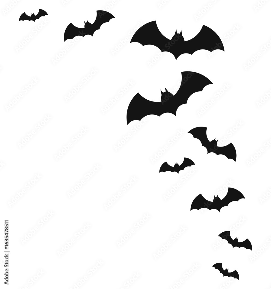 Fototapeta premium bat silhouette spooky halloween illustration clipart decoration
