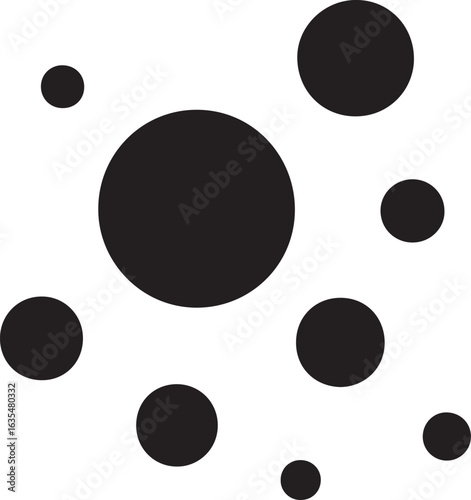 Silhouette vector of a floating dot cluster, perfect for abstract, modern, and minimalist design concepts.
