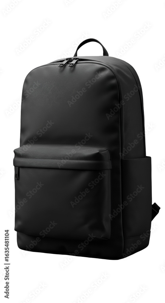 Naklejka premium Isolated Black Backpack Illustration with Transparent Background