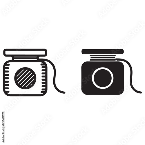 Two icons representing dental floss dispensers