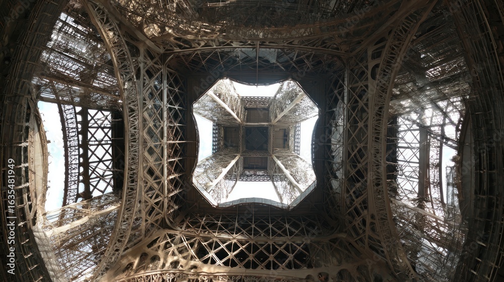 Fototapeta premium Ironwork inside a tall tower