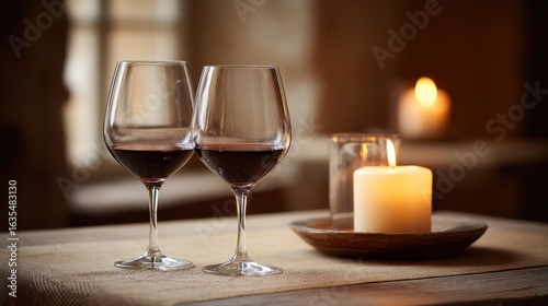 Wallpaper Mural Wine and Candlelight in Cozy Dining Scene Torontodigital.ca