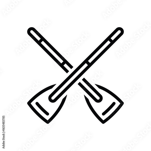 Black line icon for oar