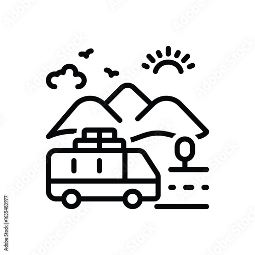 Black line icon for public holiday