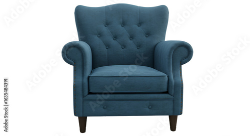 Isolated Blue Armchair Isolated On A Transparent Background PNG Photo
