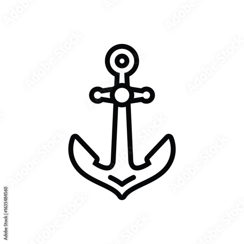 Black line icon for anchor