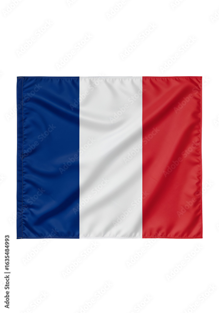 Obraz premium Illustration of the French Flag Blue White and Red Colors Transparent Background