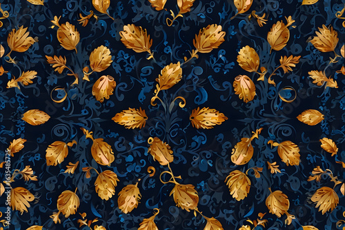 gold leaf and blue sapphire