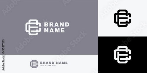 Monogram letter CE with interlock style, text editable use for name card, brand identity, brand clothing, apparel streetwear