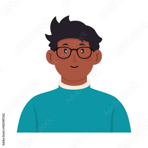 Illustration of Avatar Man with Eyeglasses