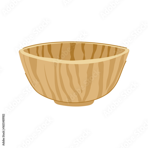 biodegradable bamboo plate cartoon vector illustration