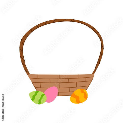 hunt basket easter cartoon vector illustration