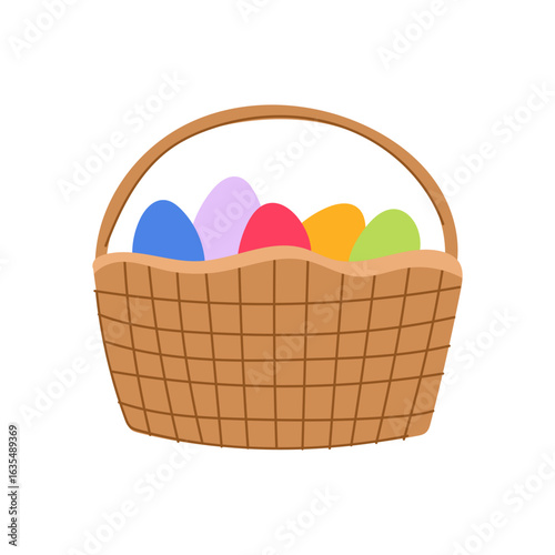 eggs basket easter cartoon vector illustration