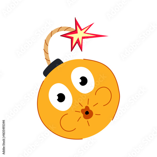 warhead bomb character cartoon vector illustration
