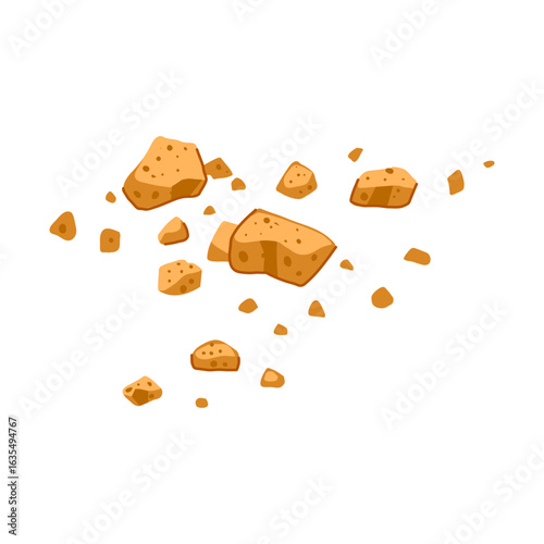 chewy cookie crumb cartoon vector illustration