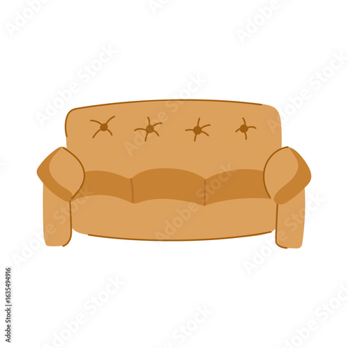 chaise couch leather cartoon vector illustration