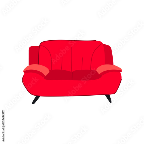 upholstery couch leather cartoon vector illustration