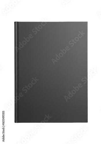 Isolated Black Book Cover Illustration With Shadow on Transparent Background