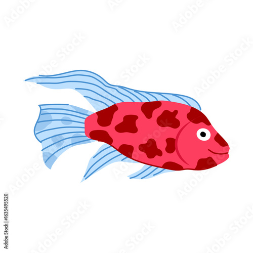 gold decorative fish cartoon vector illustration