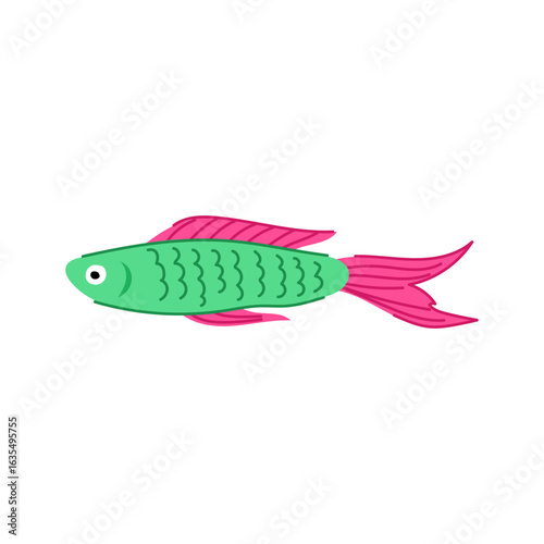 koi decorative fish cartoon vector illustration