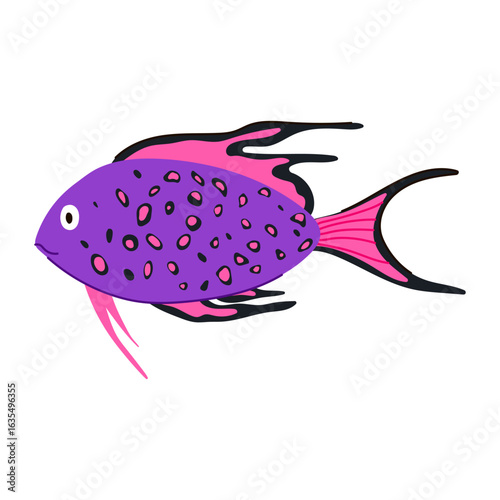 angel exotic fish cartoon vector illustration