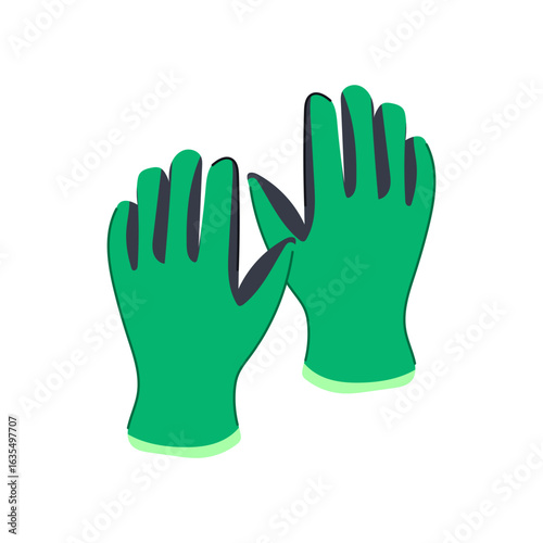 durable garden gloves cartoon vector illustration