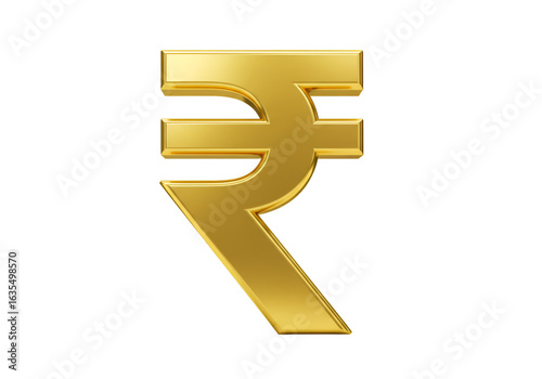 Isolated Golden Rupee Symbol Illustration In A Transparent Background