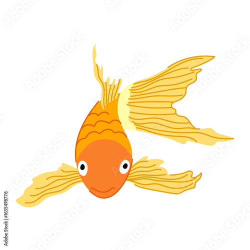 oranda goldfish cartoon vector illustration