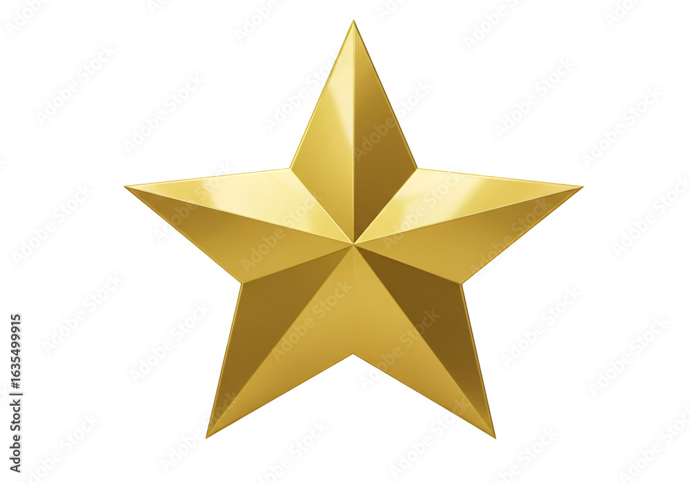 Fototapeta premium Isolated Golden Star Illustration on Transparent Background Photo