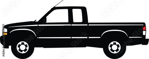 elegant modern detailed professional high quality Minimalist Silhouette of a Pickup Truck on Transparent Background