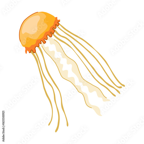 ocean jellyfish cartoon vector illustration