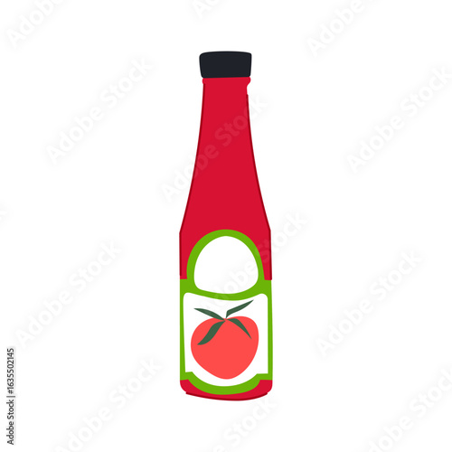 tomato ketchup bottle cartoon vector illustration
