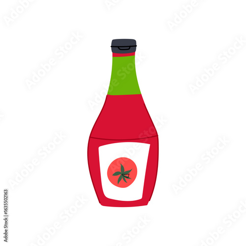 sauce ketchup bottle cartoon vector illustration