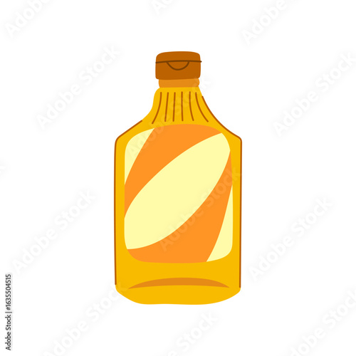 cap mustard bottle cartoon vector illustration