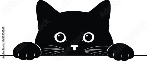 crisp clean stylish elegant modern detailed professional high quality Playful Feline Silhouette on Transparent Background